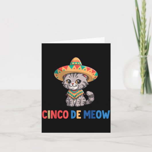 Cinco De Meow Grappige Sombrero Kat Cinco De Mayo Kaart (Voorkant)