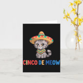 Cinco De Meow Grappige Sombrero Kat Cinco De Mayo Kaart (Gele Bloem)