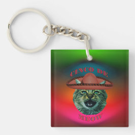 Cinco de Meow Gray Cat Cinco de Mayo Mexico Sleutelhanger