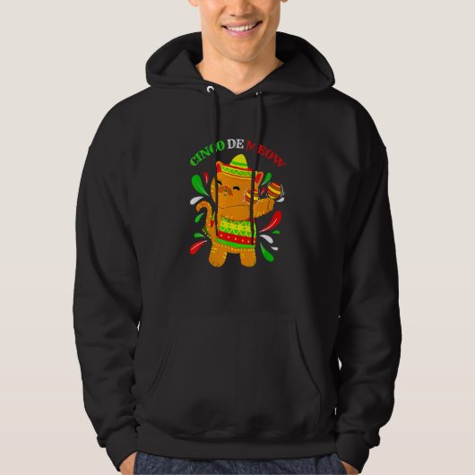 Cinco de Meow Ideas Cinco de Mayo Cat Owner Hoodie (Voorkant)