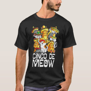 Cinco De Meow Mayo Cat Sombrero Mexican Taco Cinco T-shirt