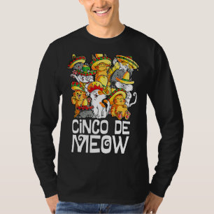 Cinco De Meow Mayo Cat Sombrero Mexican Taco Cinco T-shirt