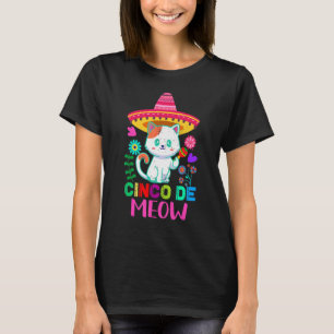 Cinco De Meow Mexicaans Schattig Kat T-shirt