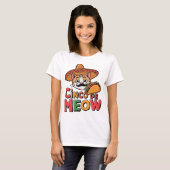 Cinco De Meow Mexicaanse Kat Grappig T-shirt (Voorkant volledig)