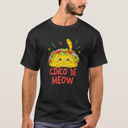 Cinco De Meow Taco Kat Cinco De Mayo T-shirt (Voorkant)