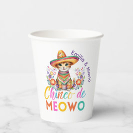 Cinco De Meowo Cute Kat Feestje Aangepast Papieren Bekers