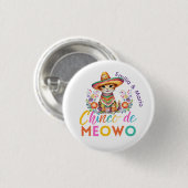 Cinco De Meowo Cute Kat Feestje Aangepast Ronde Button 3,2 Cm (Voorkant /achterkant)