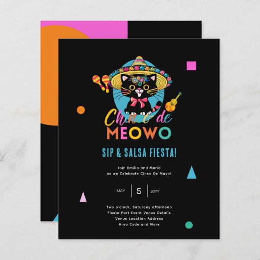 Cinco De Meowo Fun Fiesta Cat Mayo Party (Voorkant / Achterkant)