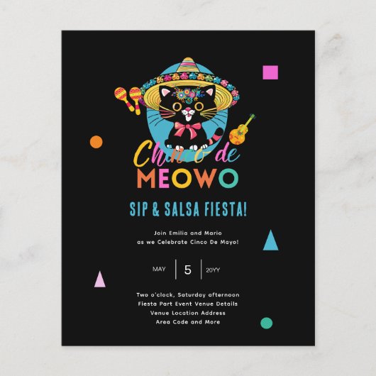 Cinco De Meowo Fun Fiesta Cat Mayo Party (Voorkant)