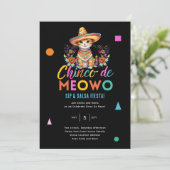 Cinco De Meowo Leuke Kat Fiesta Feesttijd Kaart (Staand voorkant)