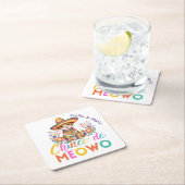 Cinco De Meowo Schattigee Cat Fiesta Party Custom Kartonnen Onderzetters (Insitu)