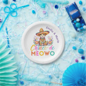 Cinco De Meowo Schattigee Cat Fiesta Party Custom Papieren Bordje (Feest)