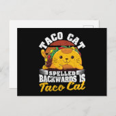 Cinco De Myo Cats Tacocat achterwaarts gespeld Briefkaart (Voorkant / Achterkant)