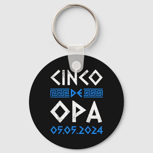 Cinco De Opa Grappig Cinco De Mayo Orthodox Grieks Sleutelhanger (Voorkant)