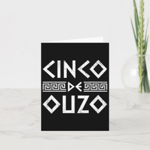 Cinco de Ouzo Retro Grappig Grieks Pasen Cinco de  Kaart