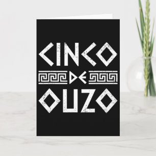 Cinco De Ouzo Retro Grappige Griekse Pasen Cinco D Kaart