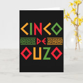 Cinco De Ouzo Retro Grappige Griekse Pasen Cinco D Kaart (Gele Bloem)