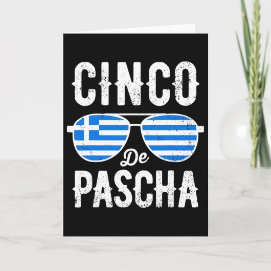 Cinco De Pascha Griekse Vlag Grappig Grieks Pasen Kaart (Voorkant)