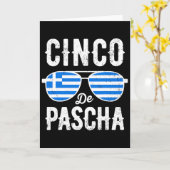 Cinco De Pascha Griekse Vlag Grappig Grieks Pasen Kaart (Gele Bloem)
