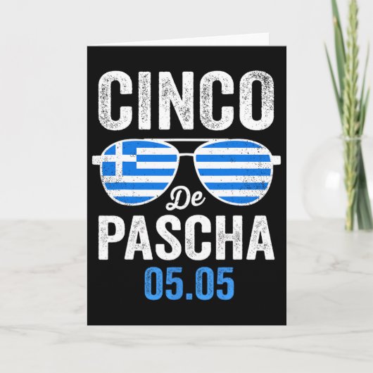 Cinco De Pascha Griekse Vlag Grappig Grieks Pasen  Kaart (Voorkant)