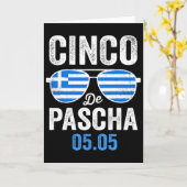 Cinco De Pascha Griekse Vlag Grappig Grieks Pasen  Kaart (Gele Bloem)