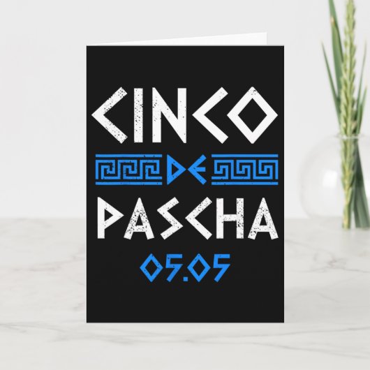 Cinco De Pascha Griekse Vlag Grappig Grieks Pasen  Kaart (Voorkant)