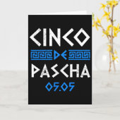 Cinco De Pascha Griekse Vlag Grappig Grieks Pasen  Kaart (Gele Bloem)