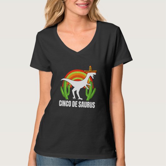 Cinco De Saurus Dinosaur Cinco de Mayo Sombrero T-shirt (Voorkant)