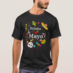 Cinco Drinko de Mayo Mannen Vrouwen Drink Tequila  T-shirt
