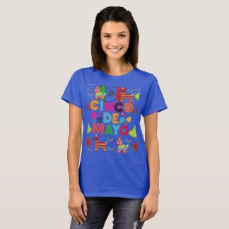 Cinco viering canvas blauw t-shirt