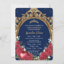 Cincoañera Red Roses Floral Sneeuwwitje Lijst