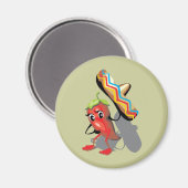 CincoDeMayo-050 RED HOT CHILI PEPPER SOMBRERO PET Magneet (Voorkant / Achterkant)