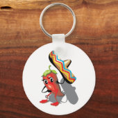 CincoDeMayo-050 RED HOT CHILI PEPPER SOMBRERO PET Sleutelhanger (Voorkant)