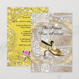 CINDARELLA'S BACHLORETTE FEEST OF BRUILOFT UITNODI KAART