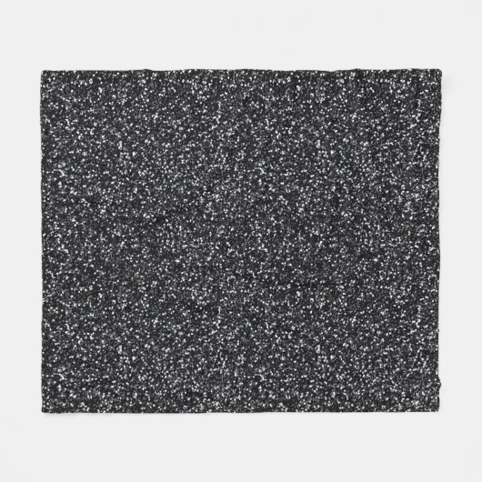 Cinder Black Glitter Fleece Deken (Voorkant (Horizontaal))