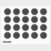 Cinder Black Glitter Ronde Sticker (Vel)