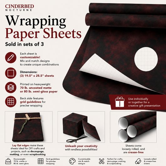 Cinderbed Nocturne Inpakpapier Vel