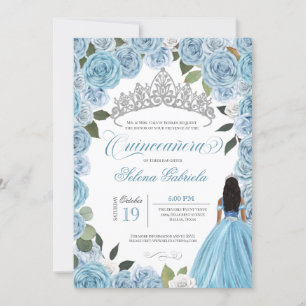 Cinderella Ball Blue Rozen Princess V2 Quinceanera Kaart