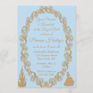 Cinderella Birthday Party Invitation Kaart