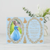 Cinderella Birthday Party Photo Invitation Kaart (Staand voorkant)