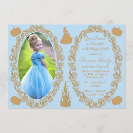 Cinderella Birthday Party Photo Invitation Kaart