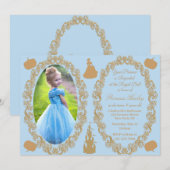 Cinderella Birthday Party Photo Invitation Kaart (Voorkant / Achterkant)
