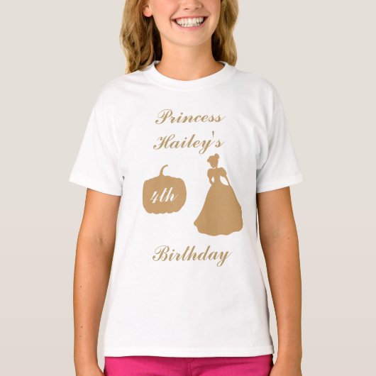 Cinderella Birthday Princess T-Shirt (Voorkant)