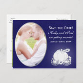 Cinderella Blue & Silver Carriage Foto Briefkaart (Voorkant / Achterkant)