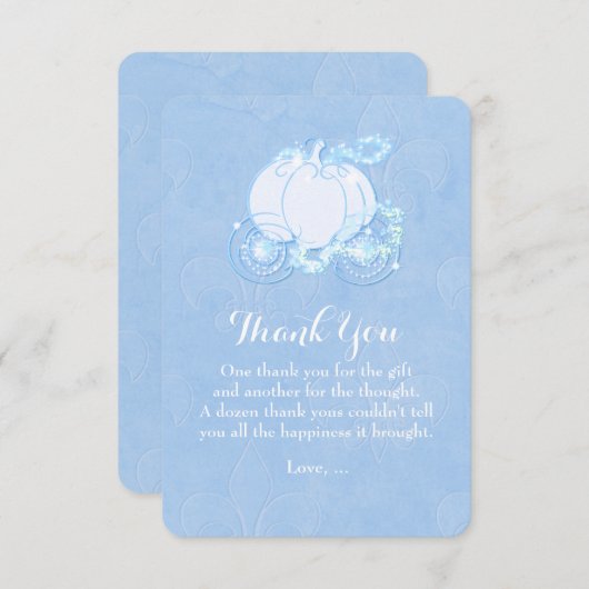 Cinderella Carriage Blue Sprookje Bedankt (Voorkant / Achterkant)