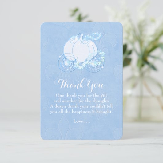 Cinderella Carriage Blue Sprookje Bedankt (Staand voorkant)