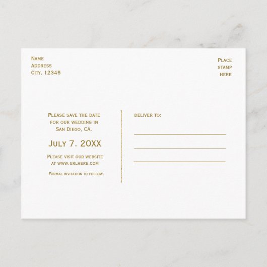 Cinderella Carriage Gold Glitter Bewaar de datum Aankondigingskaart (Achterkant)