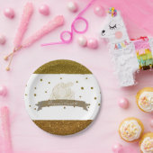 Cinderella Carriage Gold Glitter Stippen Party Bor Papieren Bordje (Feest)