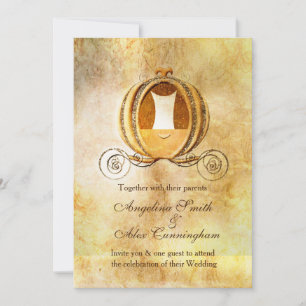 Cinderella Carriage Princess Invitation Kaart