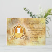  Cinderella Carriage Princess Invitation Kaart (Staand voorkant)